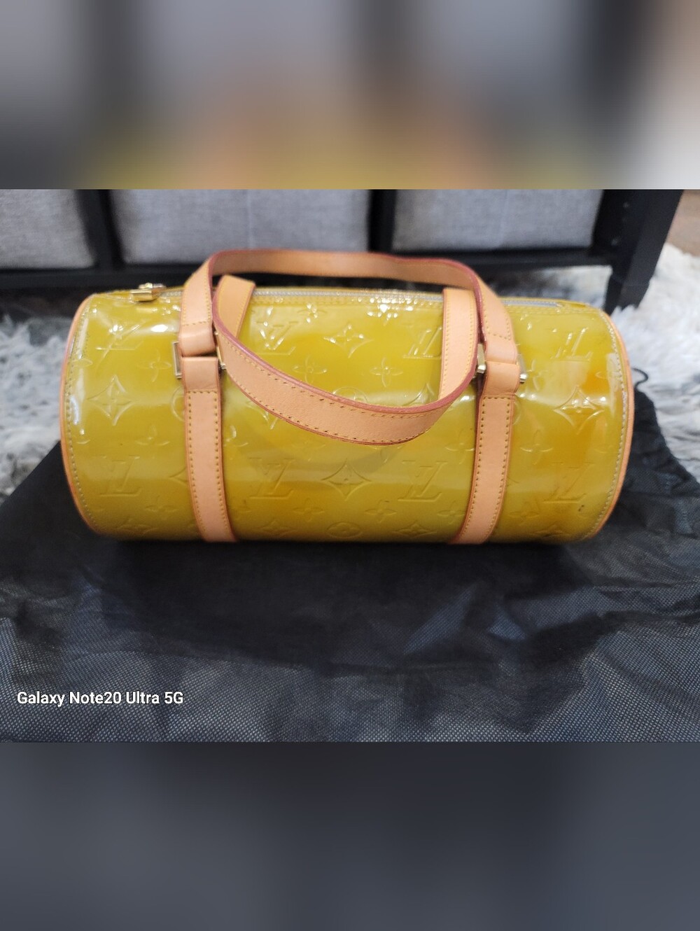 Louis Vuitton Yellow Patent Monogram Barrel Bag